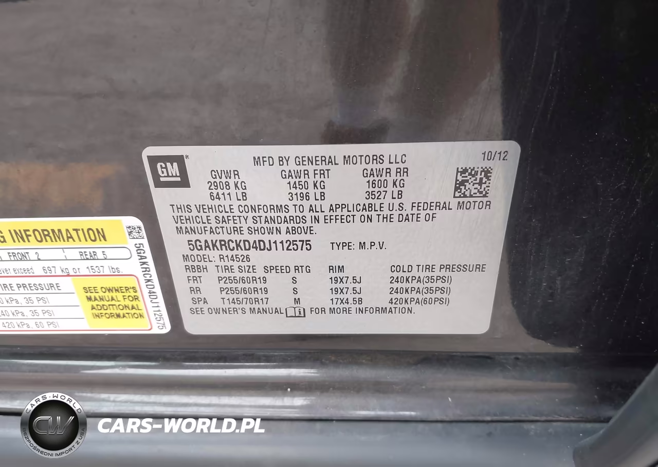 2013 Buick Enclave Leather VIN:5GAKRCKD4DJ112575 - 9