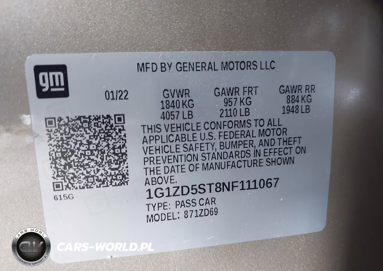 2022 Chevrolet Malibu Fwd Lt VIN:1G1ZD5ST8NF111067 - 9