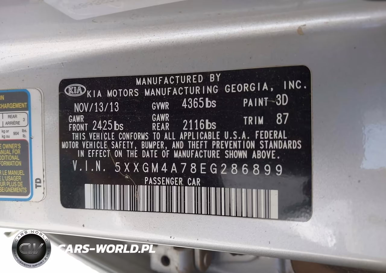 2014 Kia Optima Lx VIN:5XXGM4A78EG286899 - 9