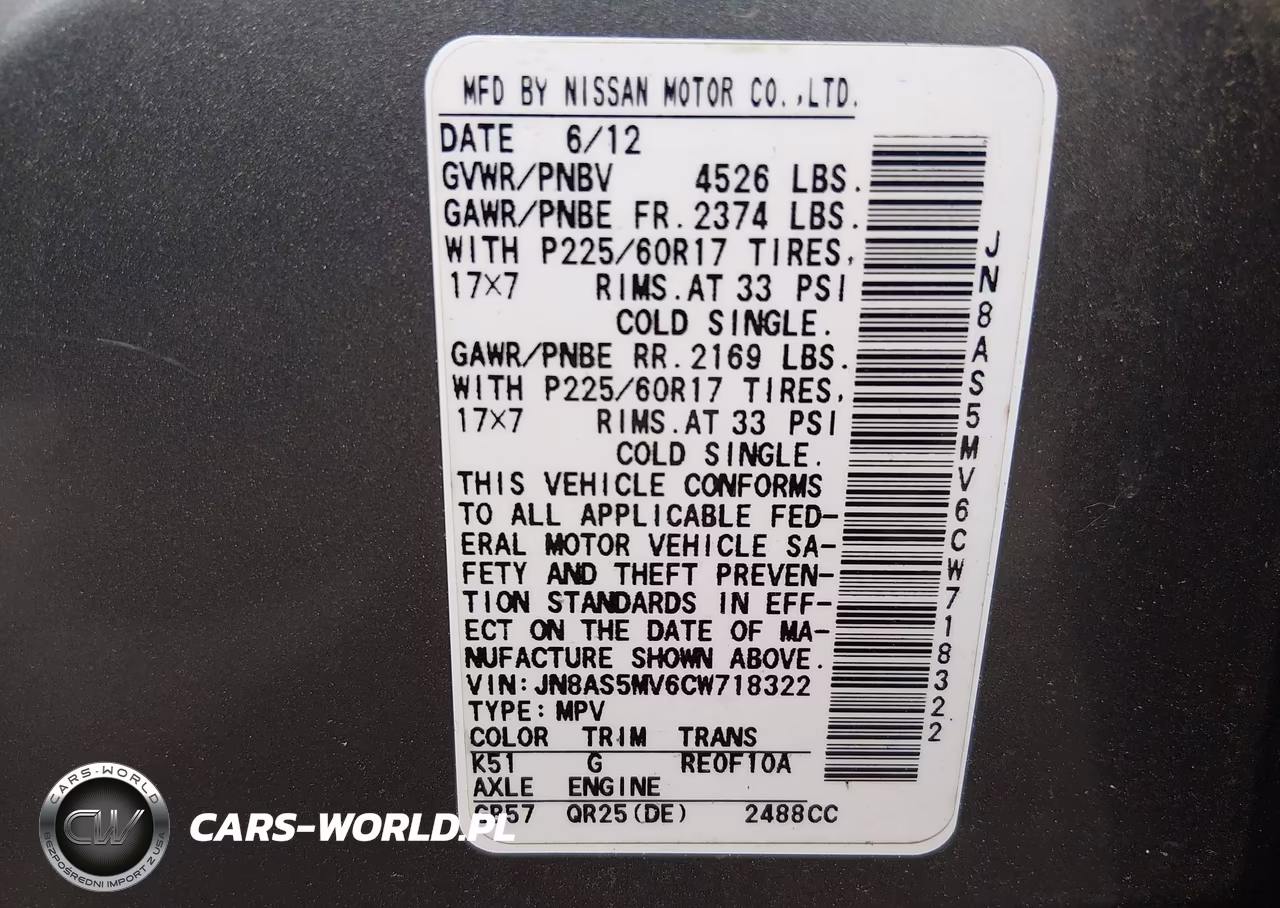 2012 Nissan Rogue Sv VIN:JN8AS5MV6CW718322 - 9
