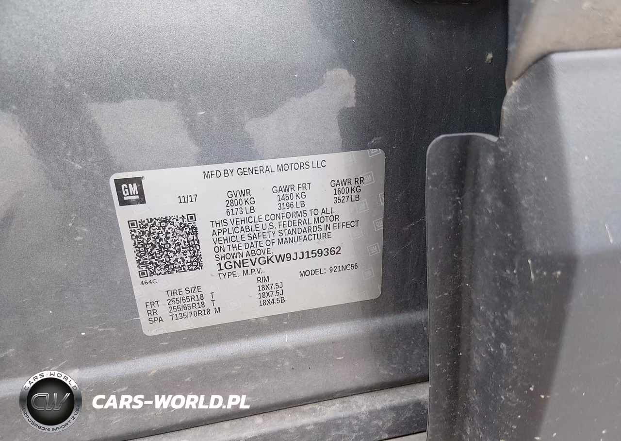 2018 Chevrolet Traverse Lt Cloth VIN:1GNEVGKW9JJ159362 - 9