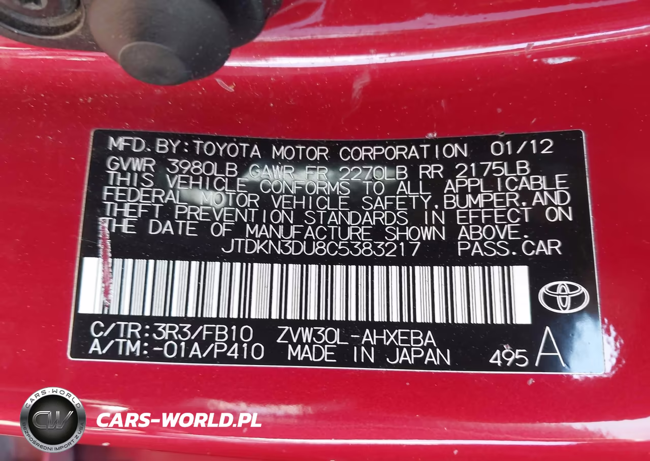 2012 Toyota Prius Three VIN:JTDKN3DU8C5383217 - 9