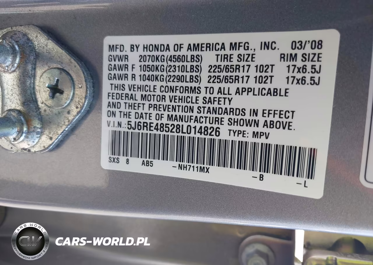2008 Honda Cr-V Ex VIN:5J6RE48528L014826 - 9