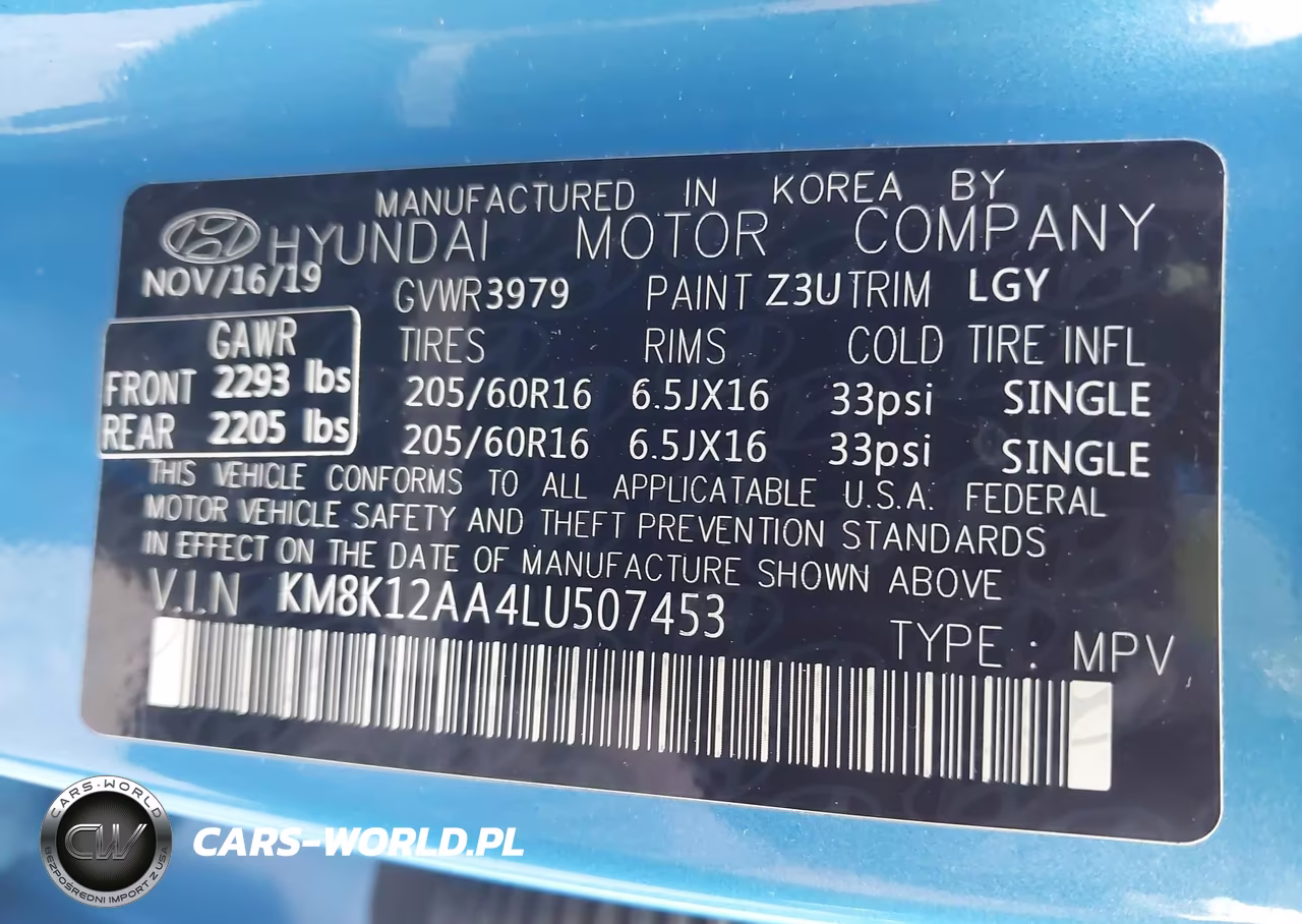 2020 Hyundai Kona Se VIN:KM8K12AA4LU507453 - 9