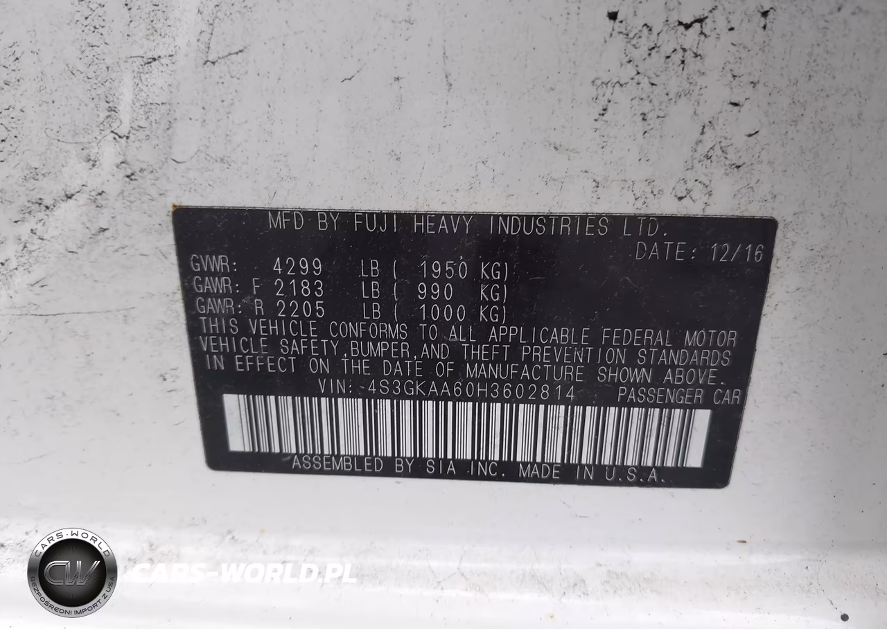 2017 Subaru Impreza 2.0I VIN:4S3GKAA60H3602814 - 9