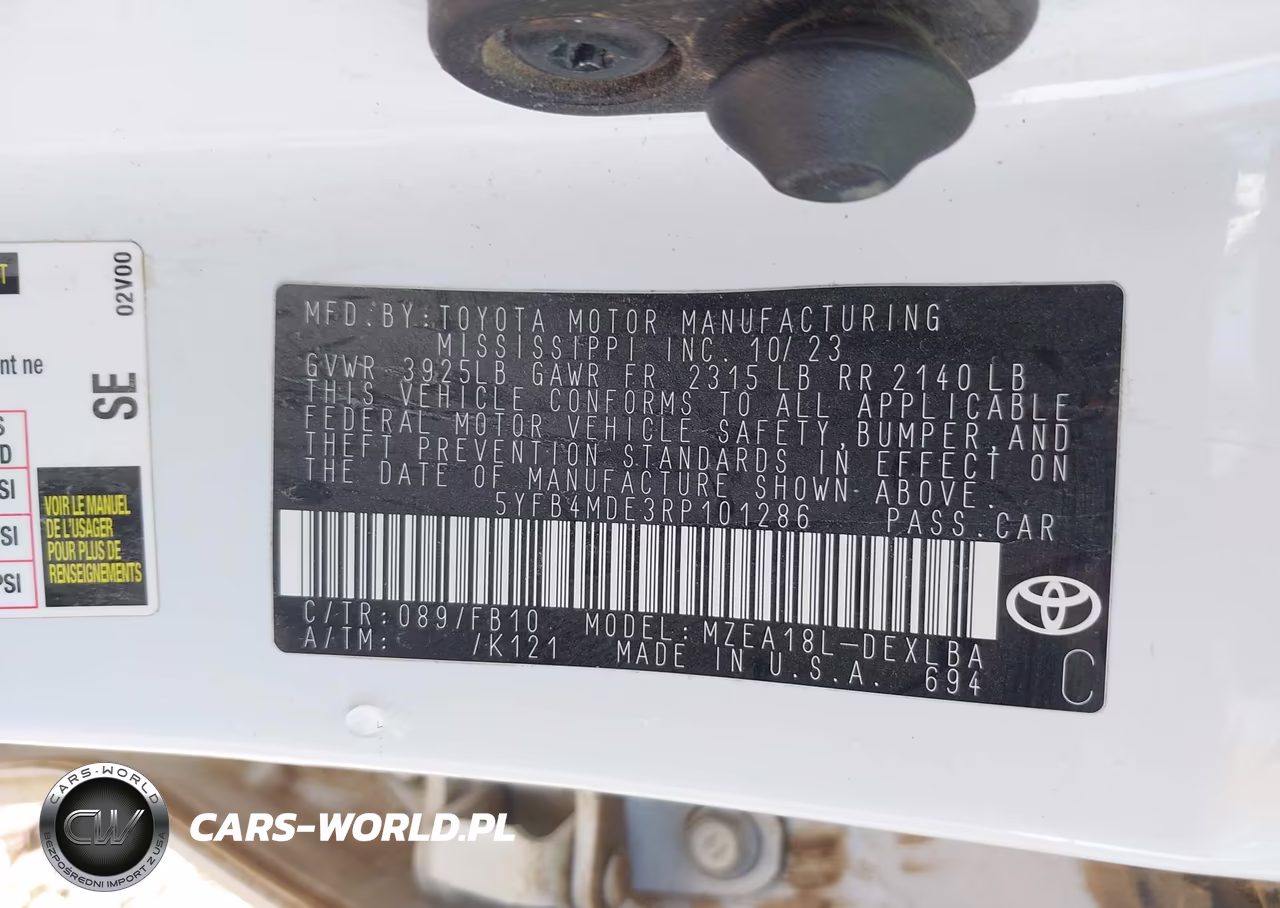 2024 Toyota Corolla Le VIN:5YFB4MDE3RP101286 - 9