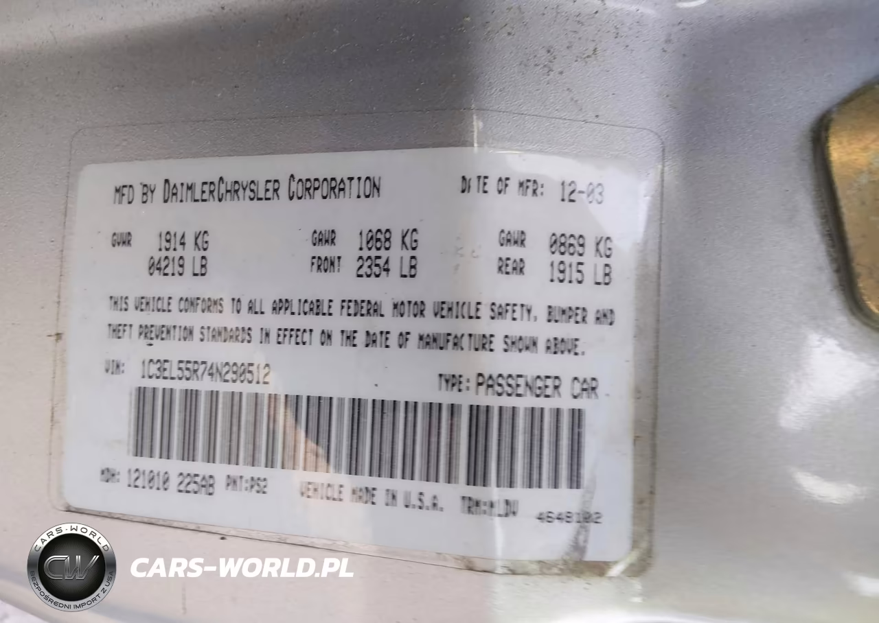 2004 Chrysler Sebring Lxi VIN:1C3EL55R74N290512 - 9