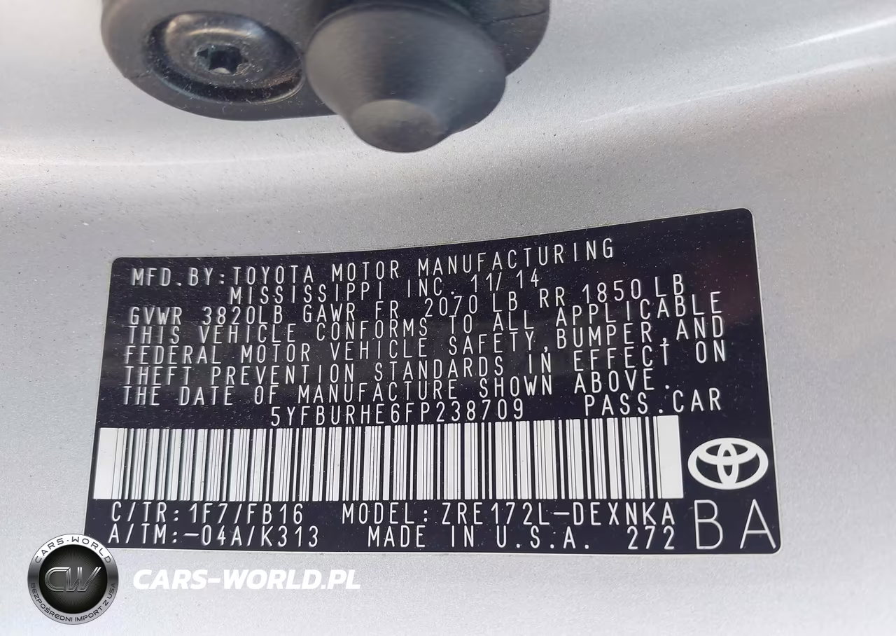 2015 Toyota Corolla Le VIN:5YFBURHE6FP238709 - 9