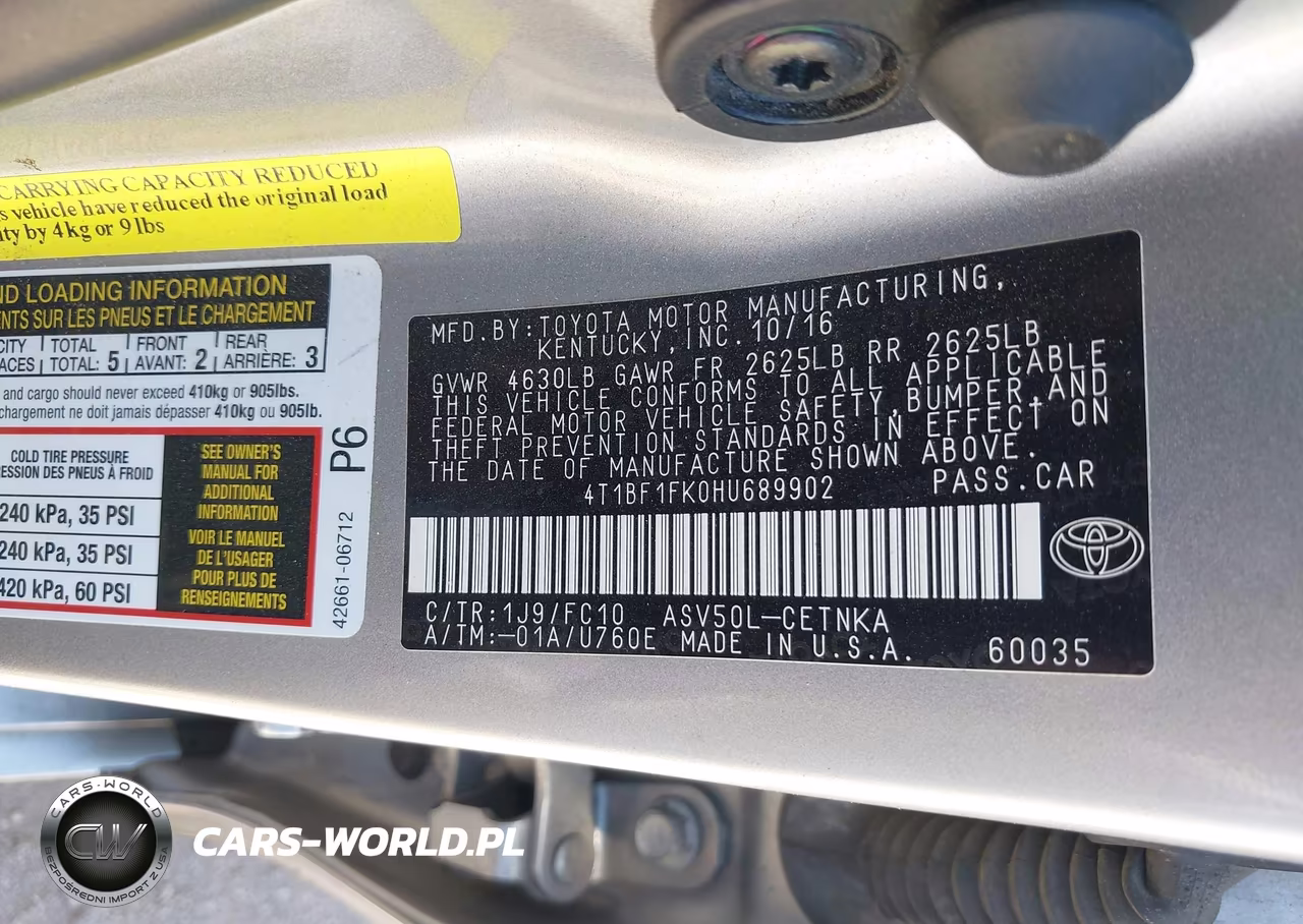 2017 Toyota Camry Le VIN:4T1BF1FK0HU689902 - 9