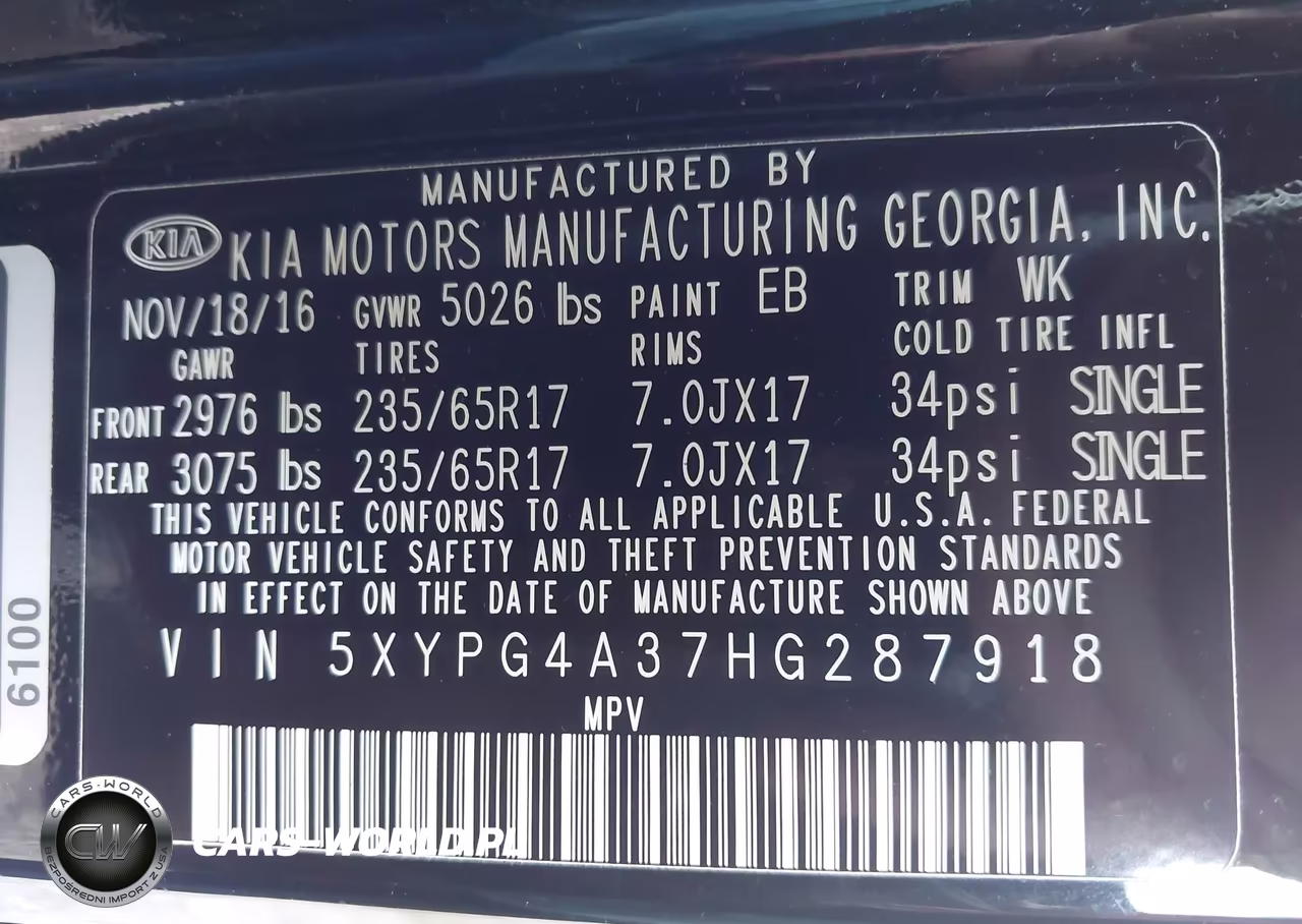 2017 Kia Sorento 2.4L Lx VIN:5XYPG4A37HG287918 - 9