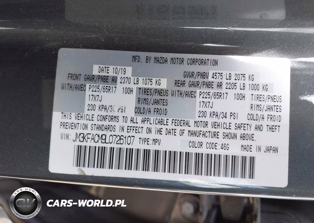 2020 Mazda Cx-5 Touring VIN:JM3KFACM9L0726107 - 9