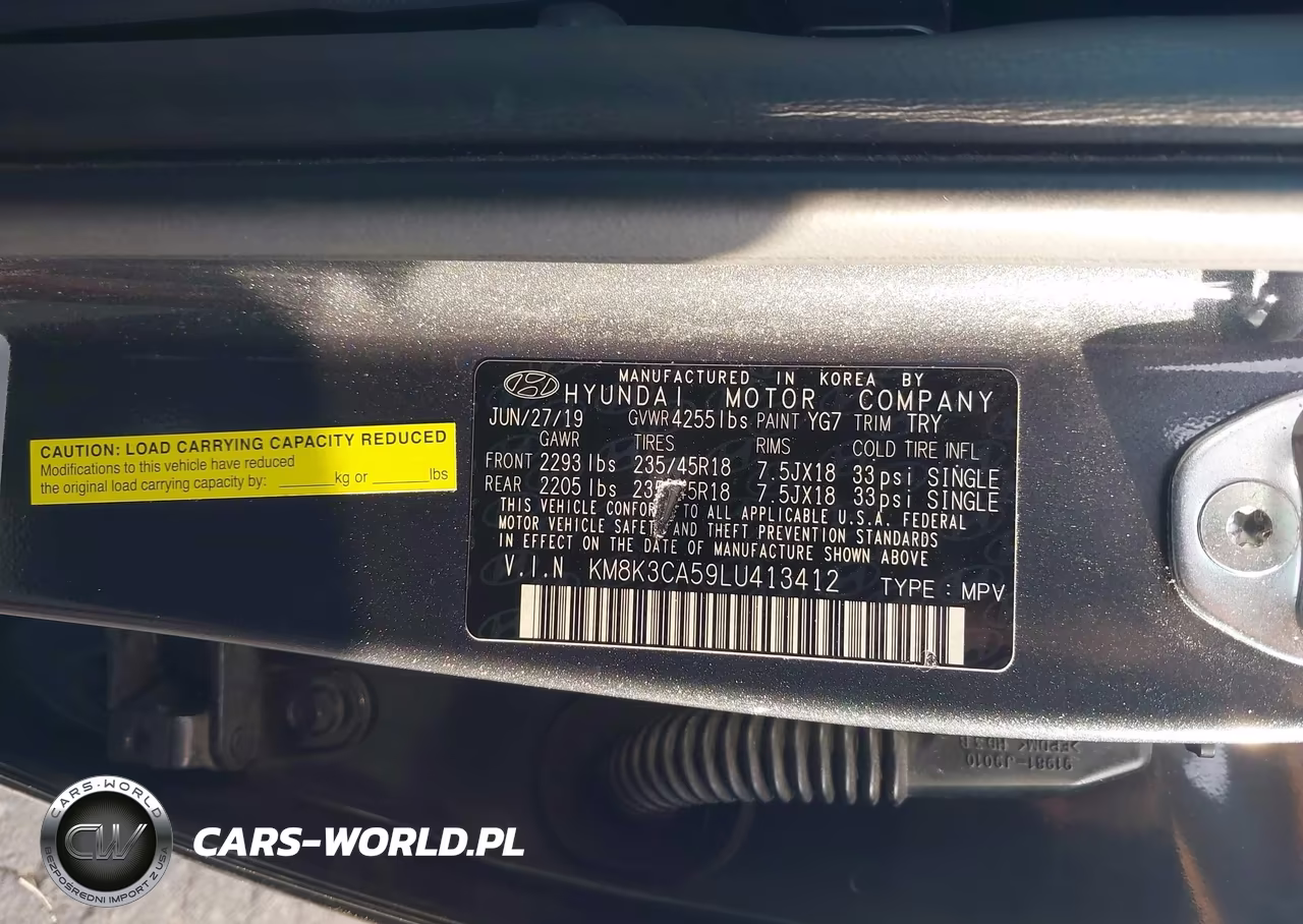 2020 Hyundai Kona Limited VIN:KM8K3CA59LU413412 - 9