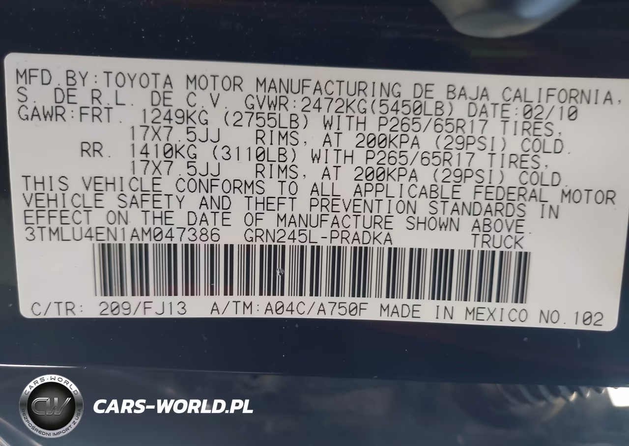 2010 Toyota Tacoma Base V6 VIN:3TMLU4EN1AM047386 - 9