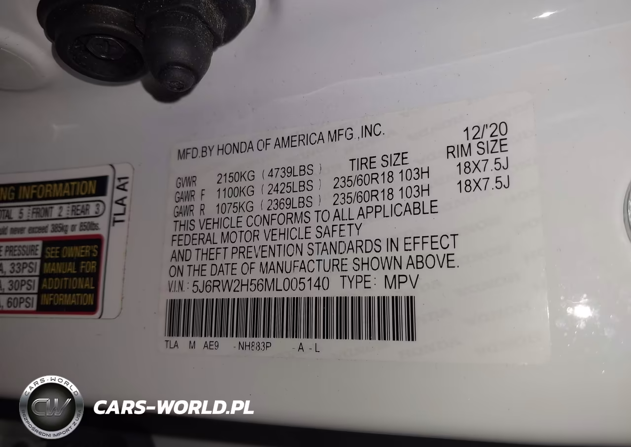 2021 Honda Cr-V Awd Ex VIN:5J6RW2H56ML005140 - 9