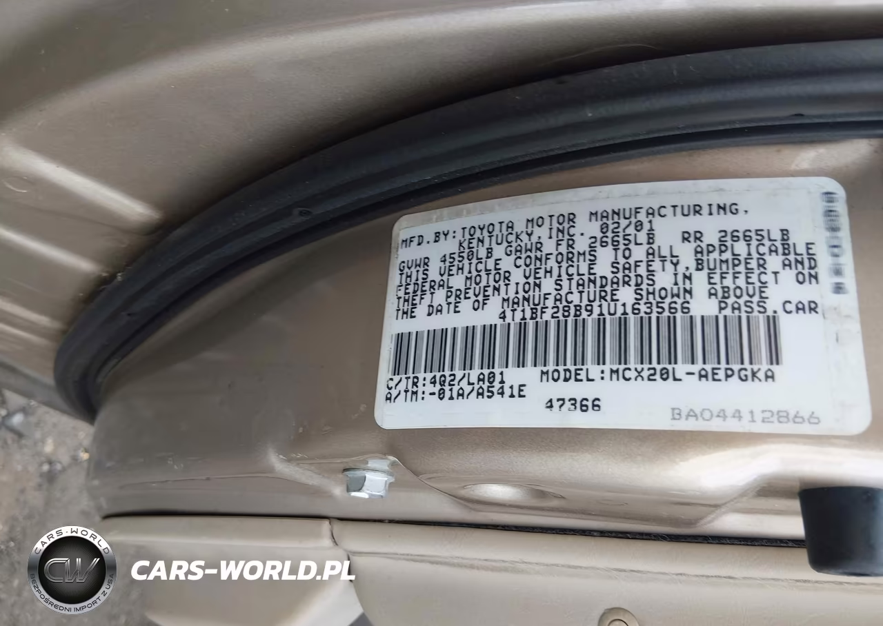 2001 Toyota Avalon Xl-Xls VIN:4T1BF28B91U163566 - 9