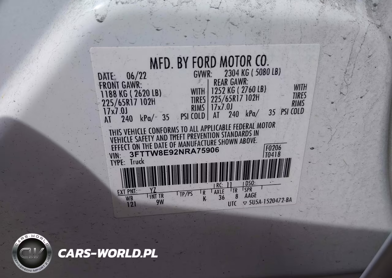 2022 Ford Maverick Xl VIN:3FTTW8E92NRA75906 - 9