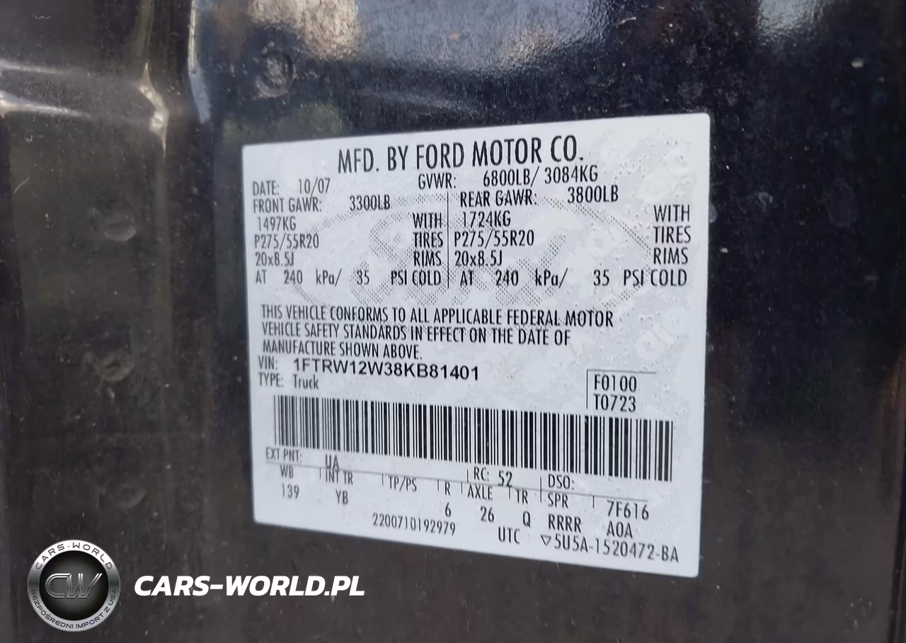 2008 Ford F-150 Xlt VIN:1FTRW12W38KB81401 - 9