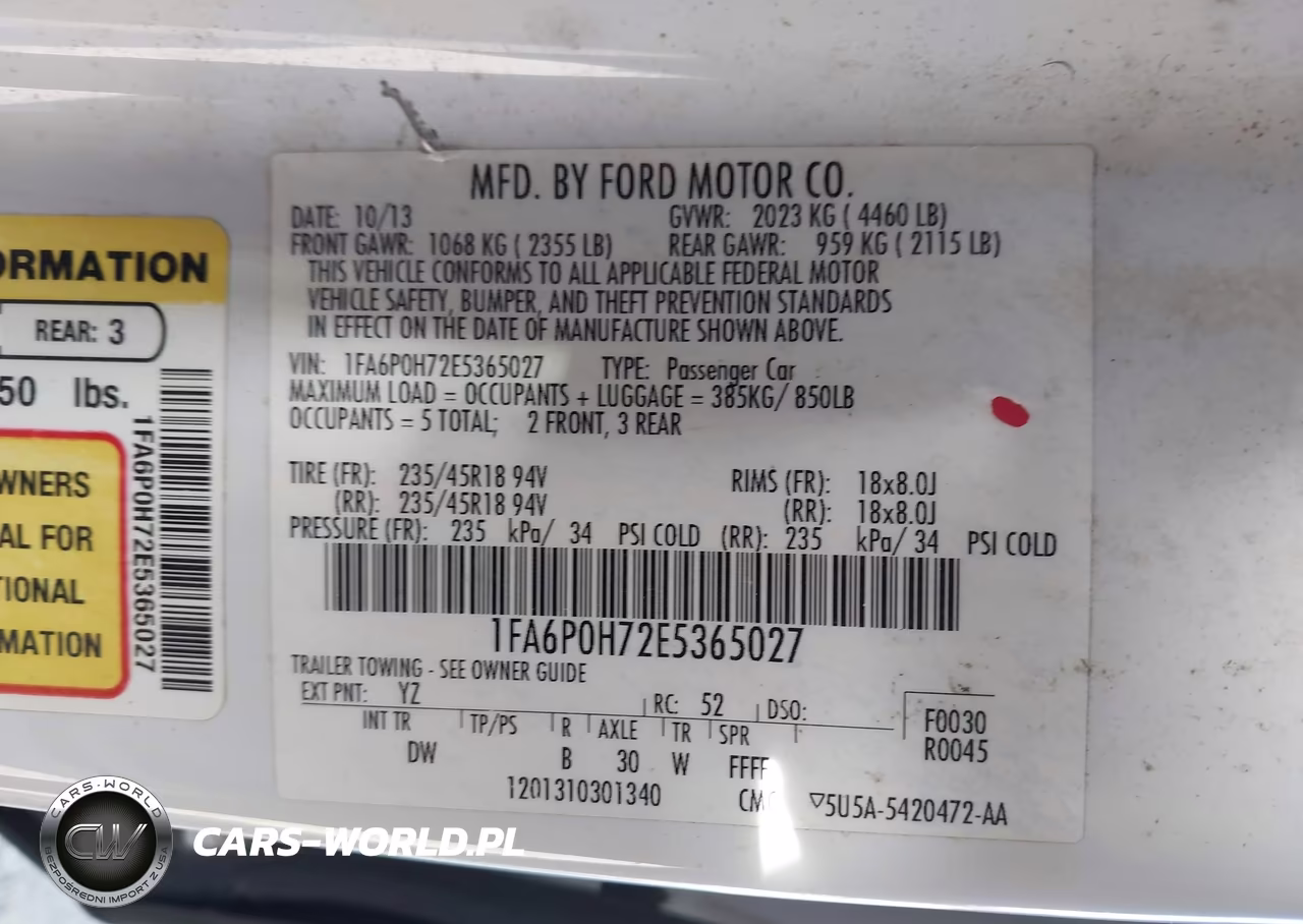 2014 Ford Fusion Se VIN:1FA6P0H72E5365027 - 9