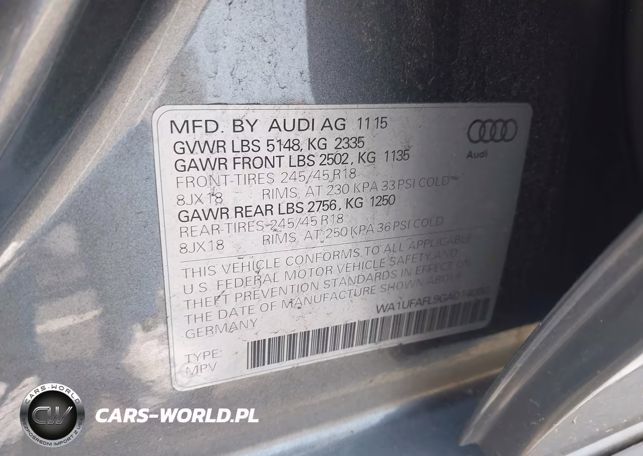 2016 Audi Allroad Premium Plus VIN:WA1UFAFL9GA014050 - 9