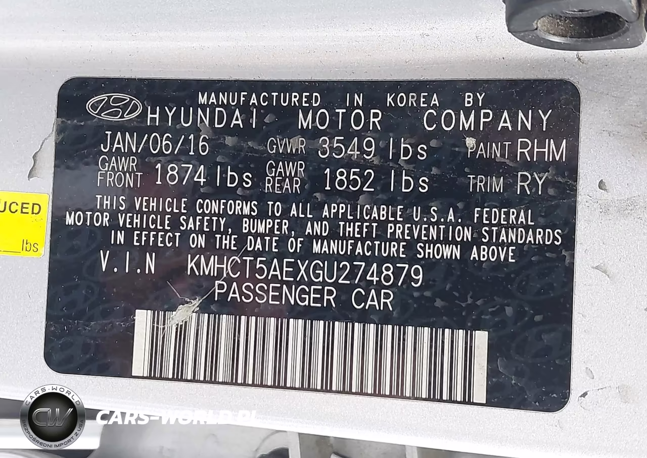 2016 Hyundai Accent Se VIN:KMHCT5AEXGU274879 - 9