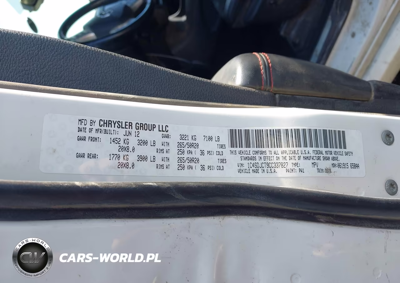 2012 Dodge Durango R-T VIN:1C4SDJCT9CC337827 - 9