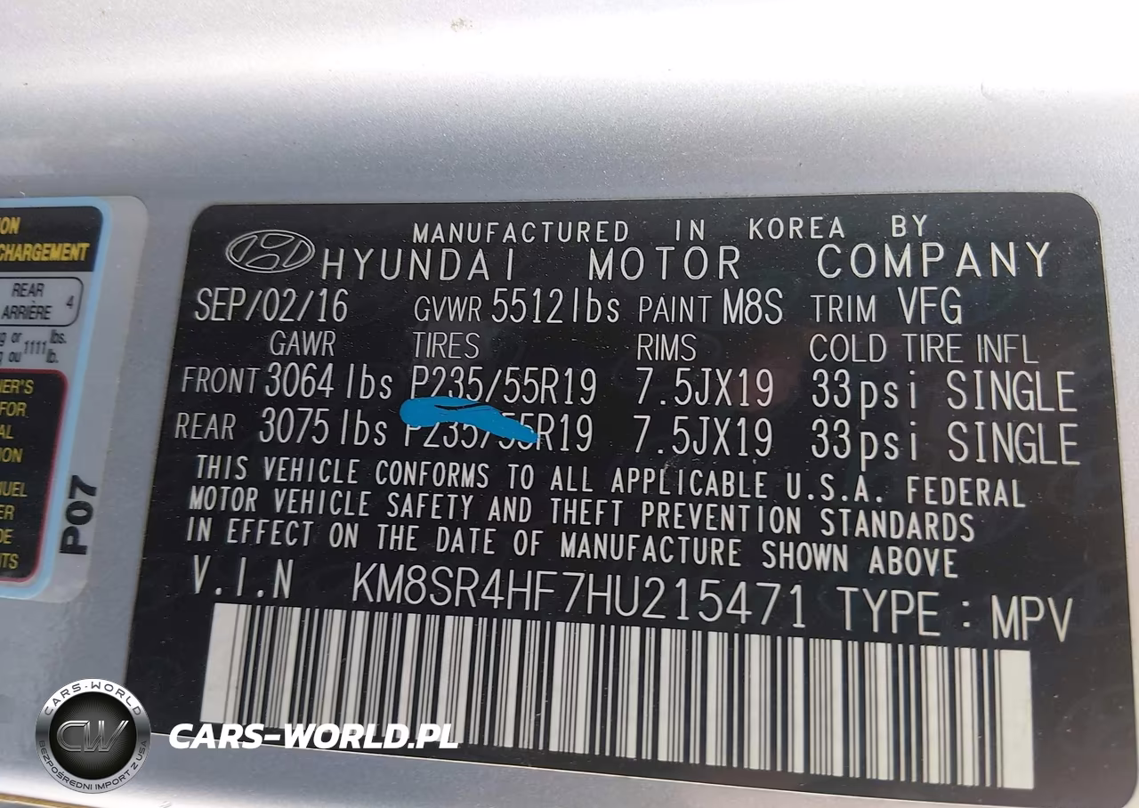 2017 Hyundai Santa Fe Limited Ultimate VIN:KM8SR4HF7HU215471 - 9