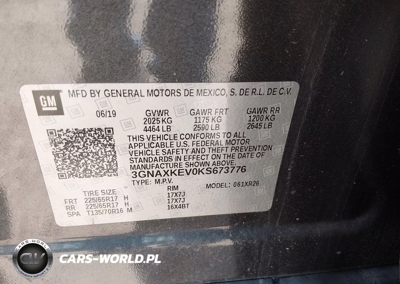 2019 Chevrolet Equinox Lt VIN:3GNAXKEV0KS673776 - 9