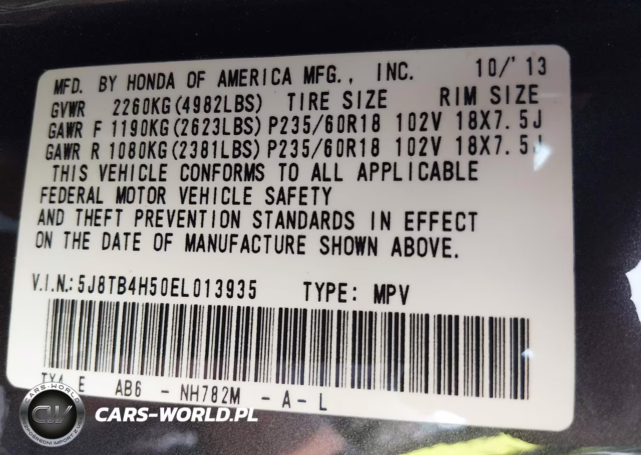2014 Acura Rdx VIN:5J8TB4H50EL013935 - 9