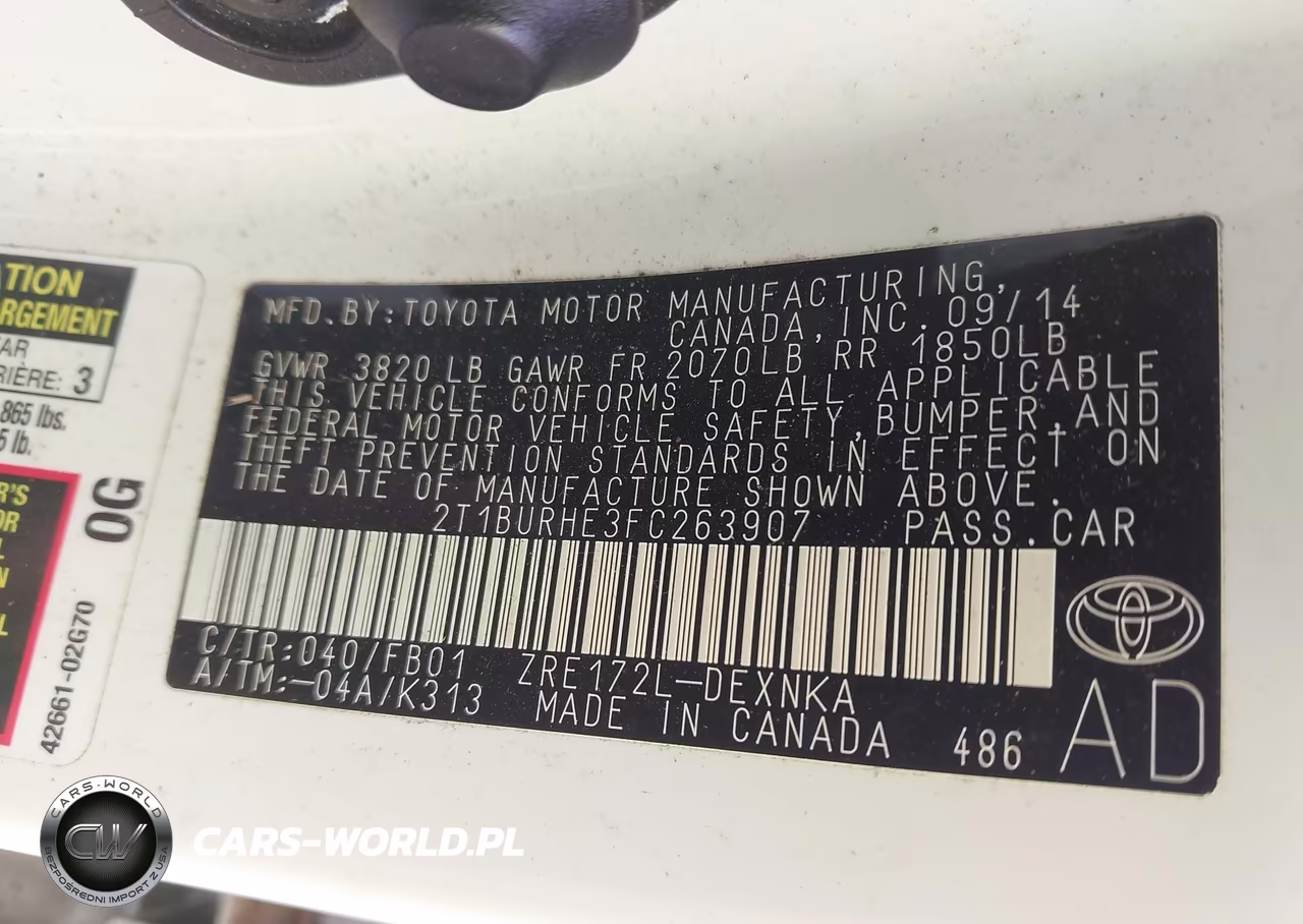 2015 Toyota Corolla Le VIN:2T1BURHE3FC263907 - 9