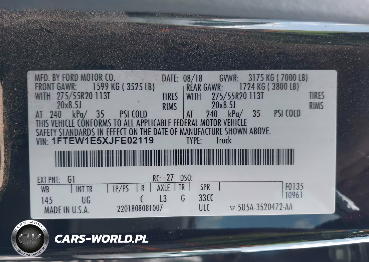 2018 Ford F150 Supercrew VIN:1FTEW1E5XJFE02119 - 9