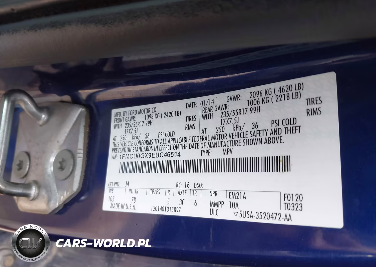 2014 Ford Escape Se VIN:1FMCU0GX9EUC46514 - 9
