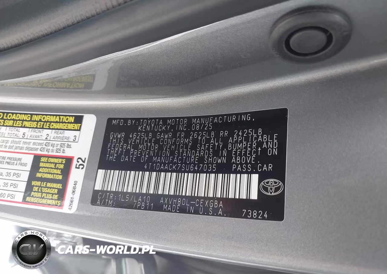 2025 Toyota Camry Xle VIN:4T1DAACK7SU647035 - 9
