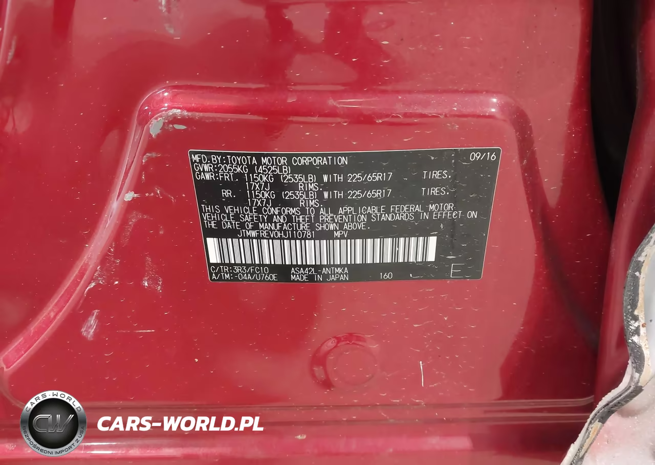 2017 Toyota Rav4 Xle VIN:JTMWFREV0HJ110781 - 9
