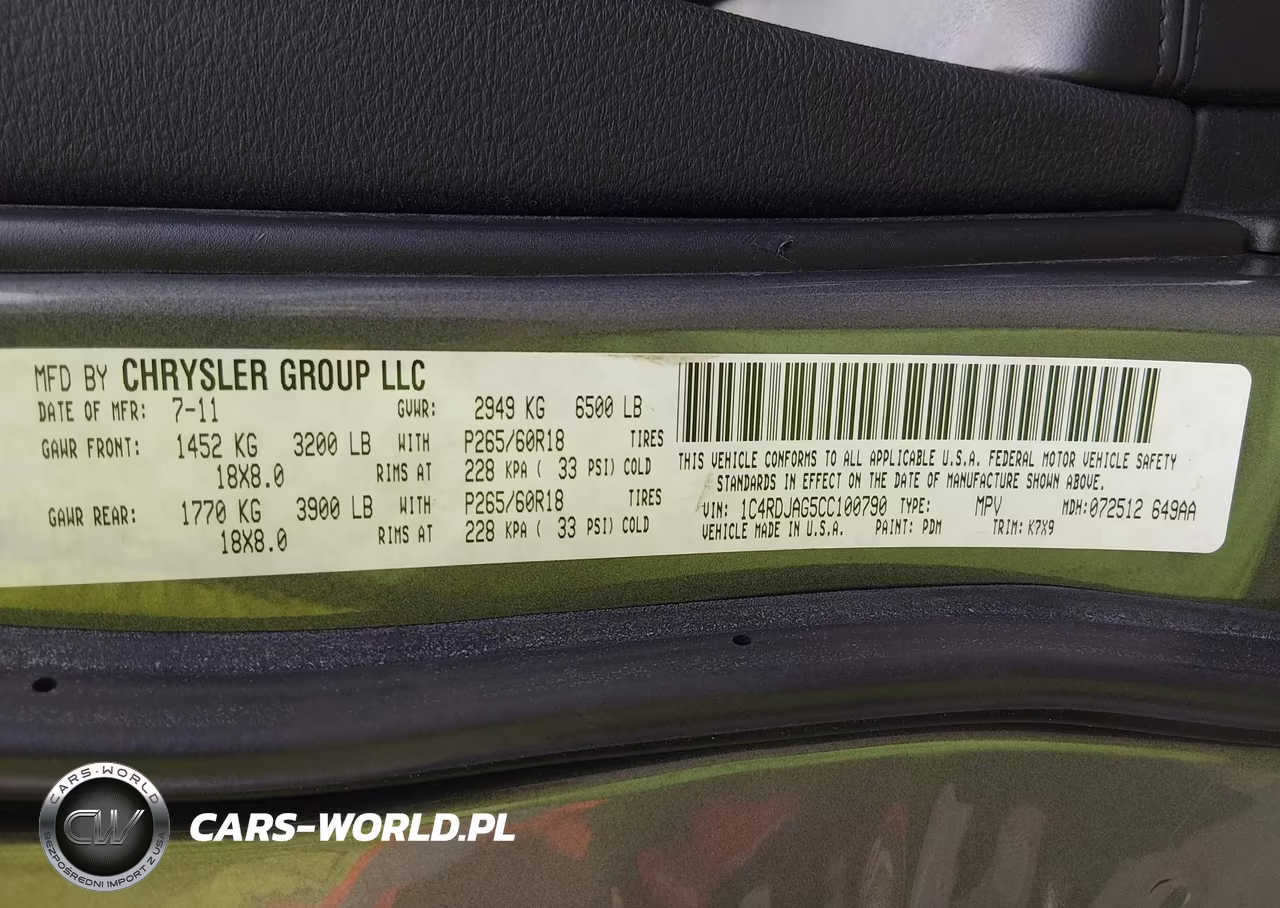 2012 Dodge Durango Sxt VIN:1C4RDJAG5CC100790 - 9