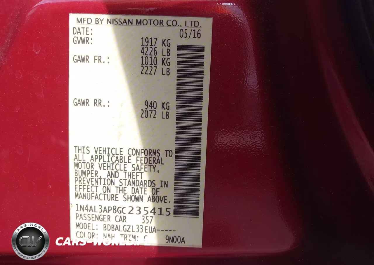 2016 Nissan Altima 2.5-S-Sv-Sl-Sr VIN:1N4AL3AP8GC235415 - 9