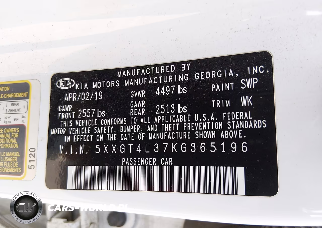 2019 Kia Optima Lx VIN:5XXGT4L37KG365196 - 9