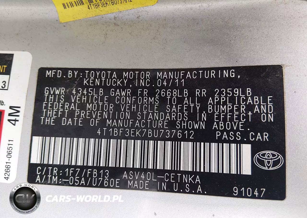 2011 Toyota Camry Le VIN:4T1BF3EK7BU737612 - 9