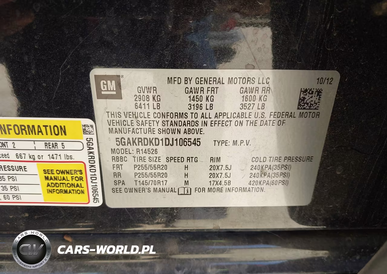2013 Buick Enclave Premium VIN:5GAKRDKD1DJ106545 - 9