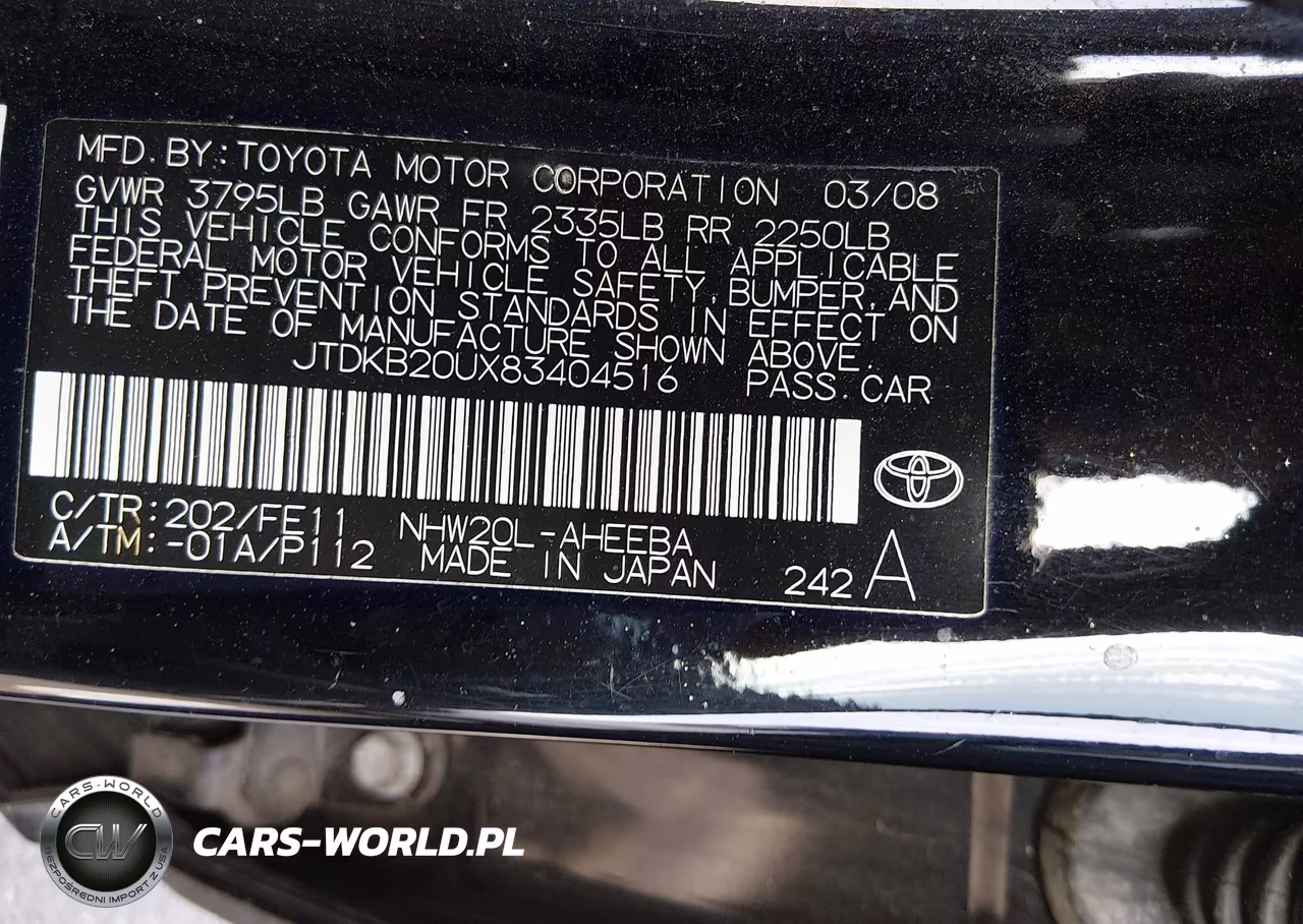 2008 Toyota Prius VIN:JTDKB20UX83404516 - 9