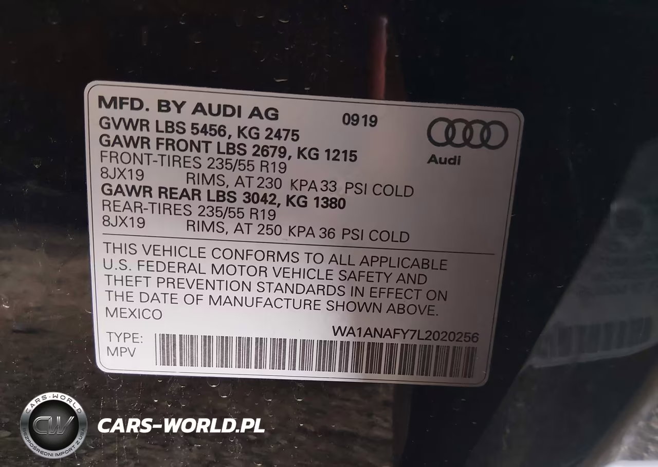 2020 Audi Q5 Premium 45 Tfsi Quattro S Tronic VIN:WA1ANAFY7L2020256 - 9
