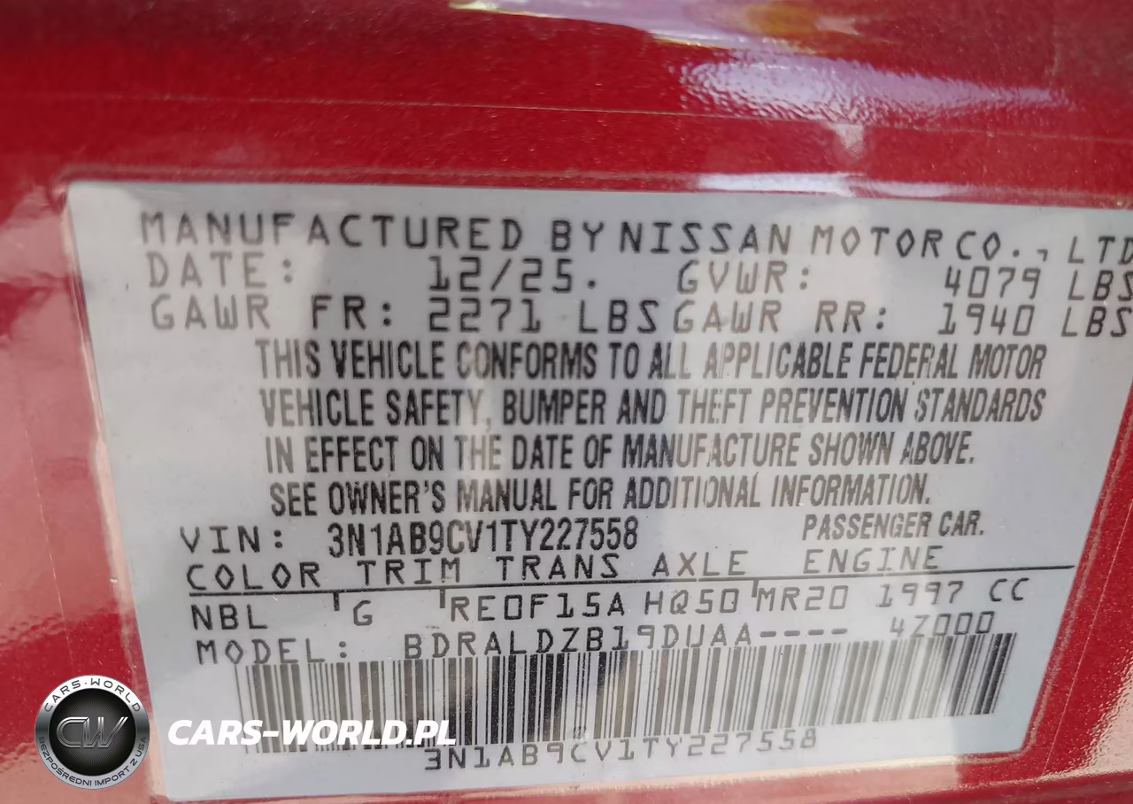 2026 Nissan Sentra Sv VIN:3N1AB9CV1TY227558 - 9