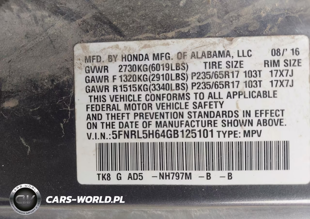 2016 Honda Odyssey Ex-L VIN:5FNRL5H64GB125101 - 9