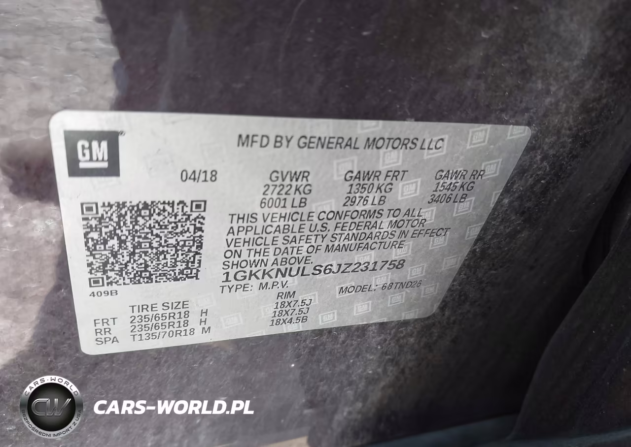 2018 GMC Acadia Slt-1 VIN:1GKKNULS6JZ231758 - 9