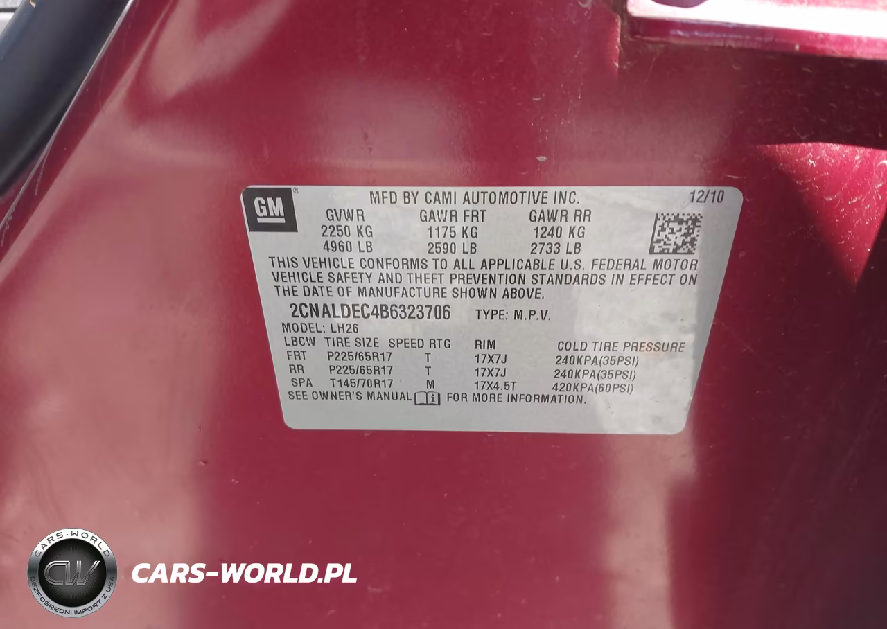 2011 Chevrolet Equinox Lt W-1Lt VIN:2CNALDEC4B6323706 - 9