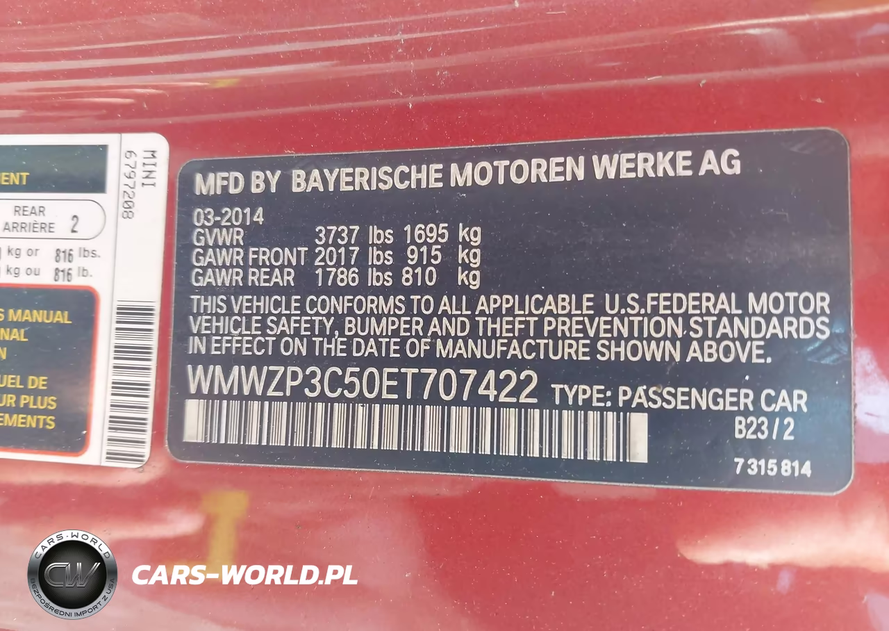 2014 Mini Convertible Cooper S VIN:WMWZP3C50ET707422 - 9