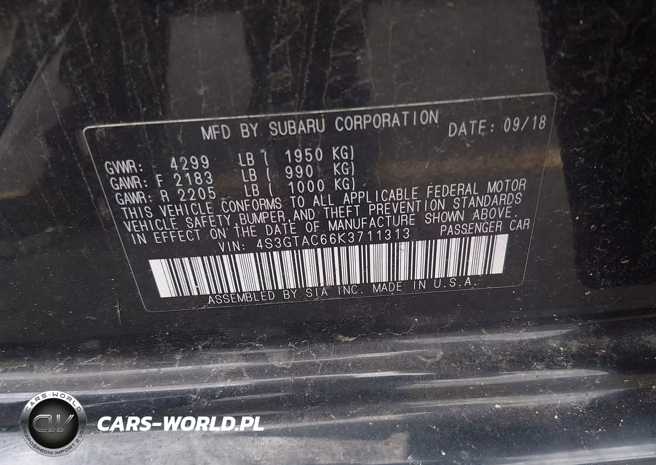 2019 Subaru Impreza 2.0I Premium VIN:4S3GTAC66K3711313 - 9