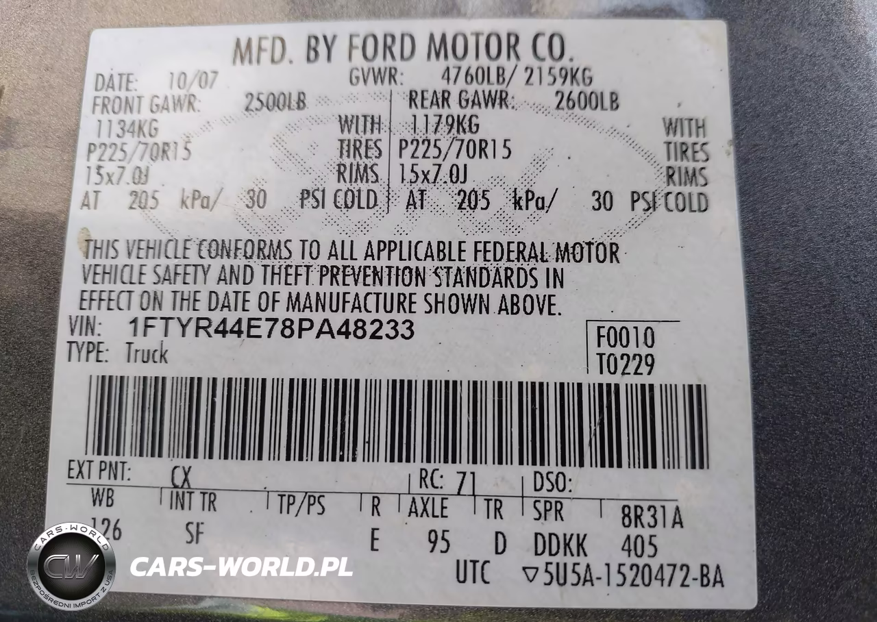 2008 Ford Ranger Sport-Xlt VIN:1FTYR44E78PA48233 - 9