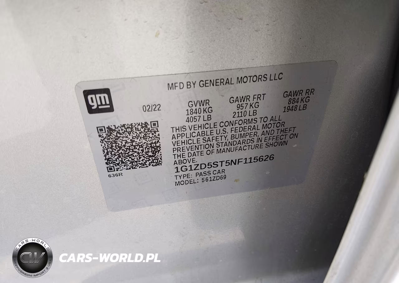 2022 Chevrolet Malibu Fwd Lt VIN:1G1ZD5ST5NF115626 - 9