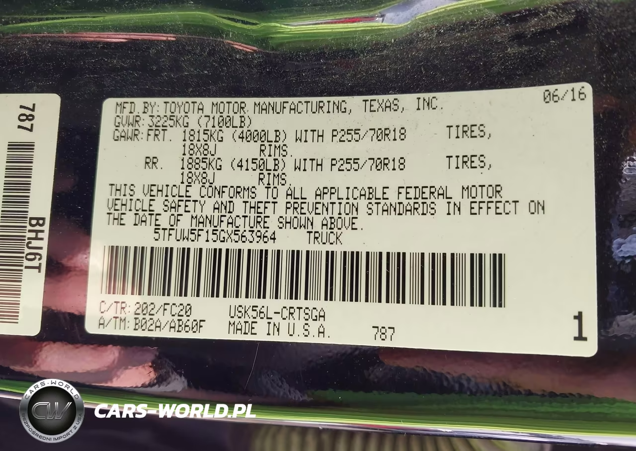 2016 Toyota Tundra Sr5 5.7L V8 VIN:5TFUW5F15GX563964 - 9