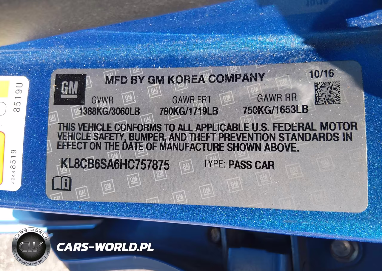 2017 Chevrolet Spark Ls Cvt VIN:KL8CB6SA6HC757875 - 9
